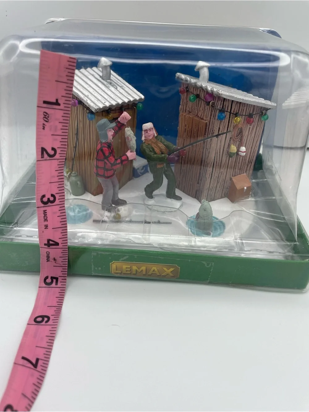 Lemax holiday village ice fishing porcelain decoration